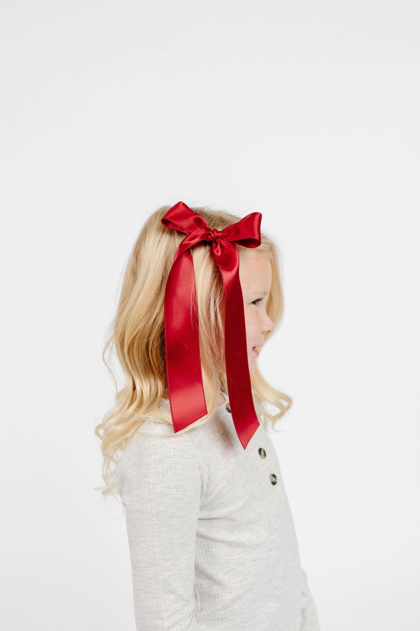 Satin Bow Ruby Sash Clip