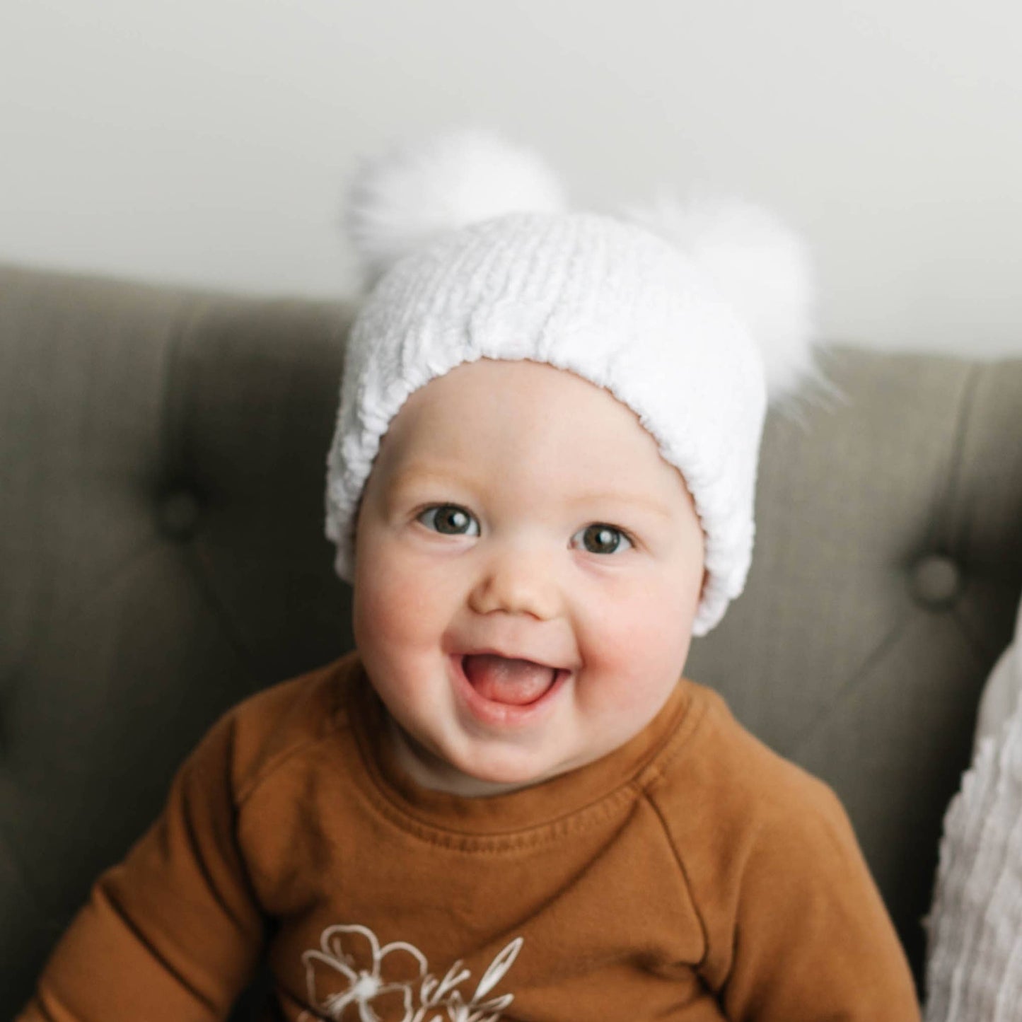 Snowy White Chenille Beanie Hat Baby & Kids