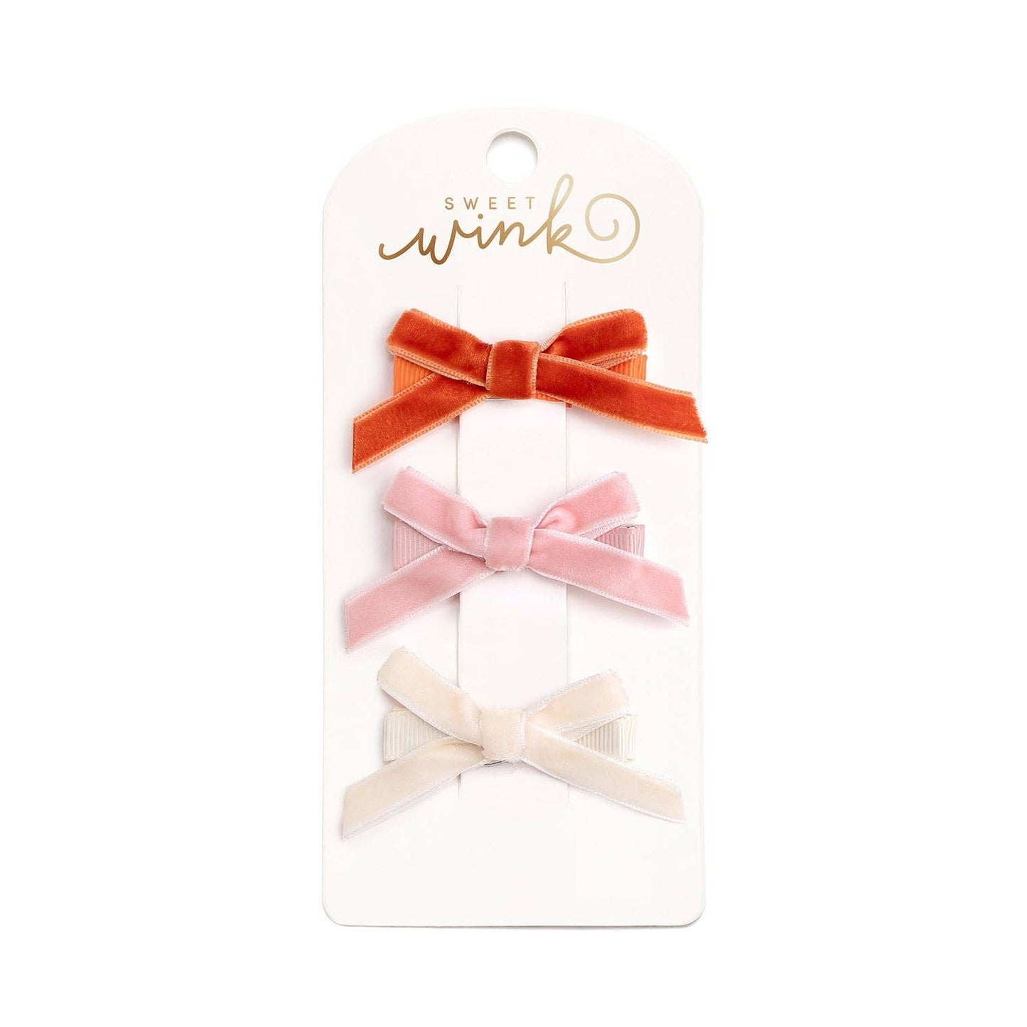Mini Velvet Bow Clip Set - Kids Hair Accessories - Hair Bows