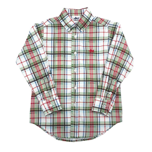 Boys Carter Oxford Creme Plaid 