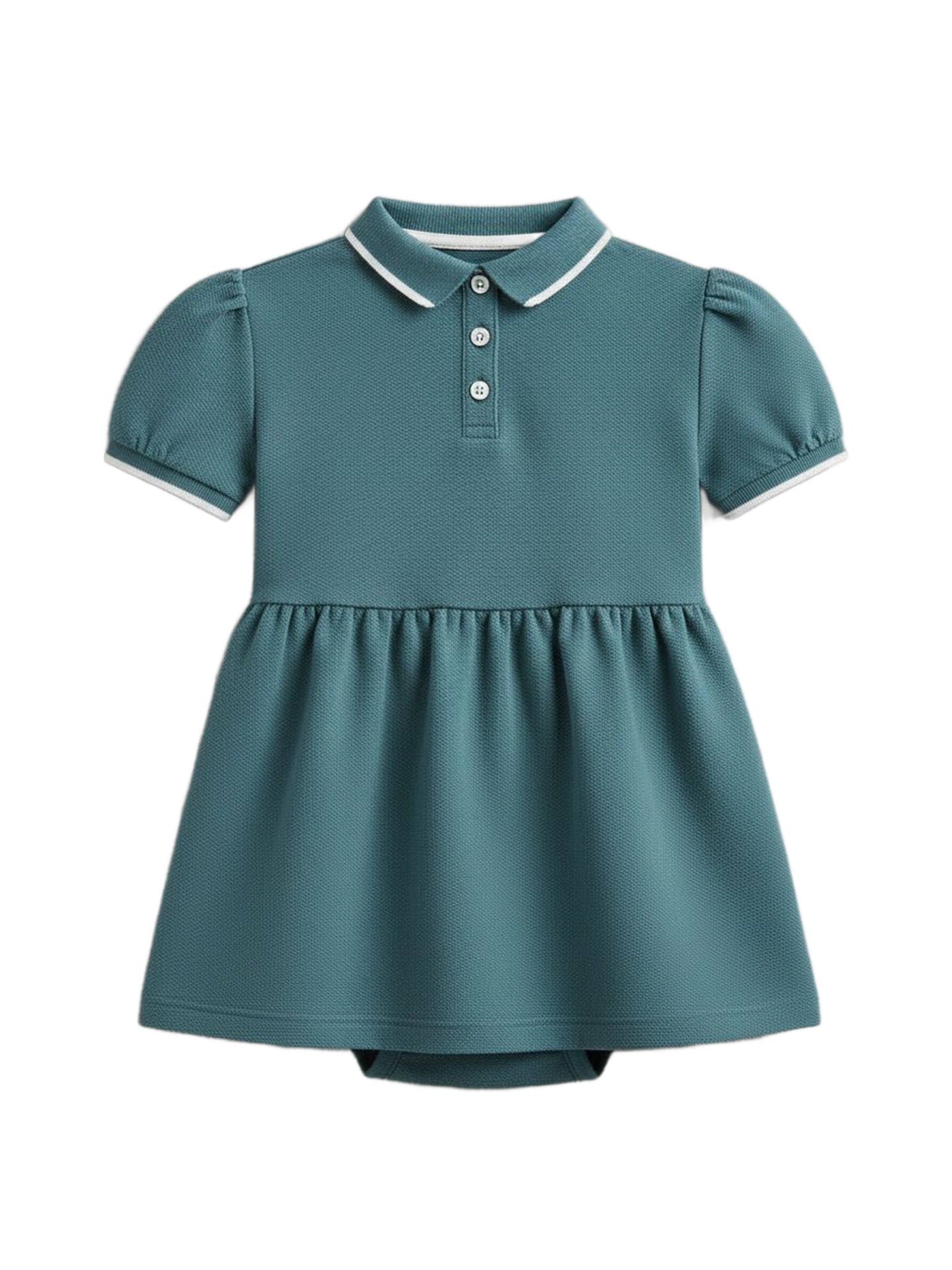 Colored Organics - Meri Pique Polo Dress Bodysuit - Laguna