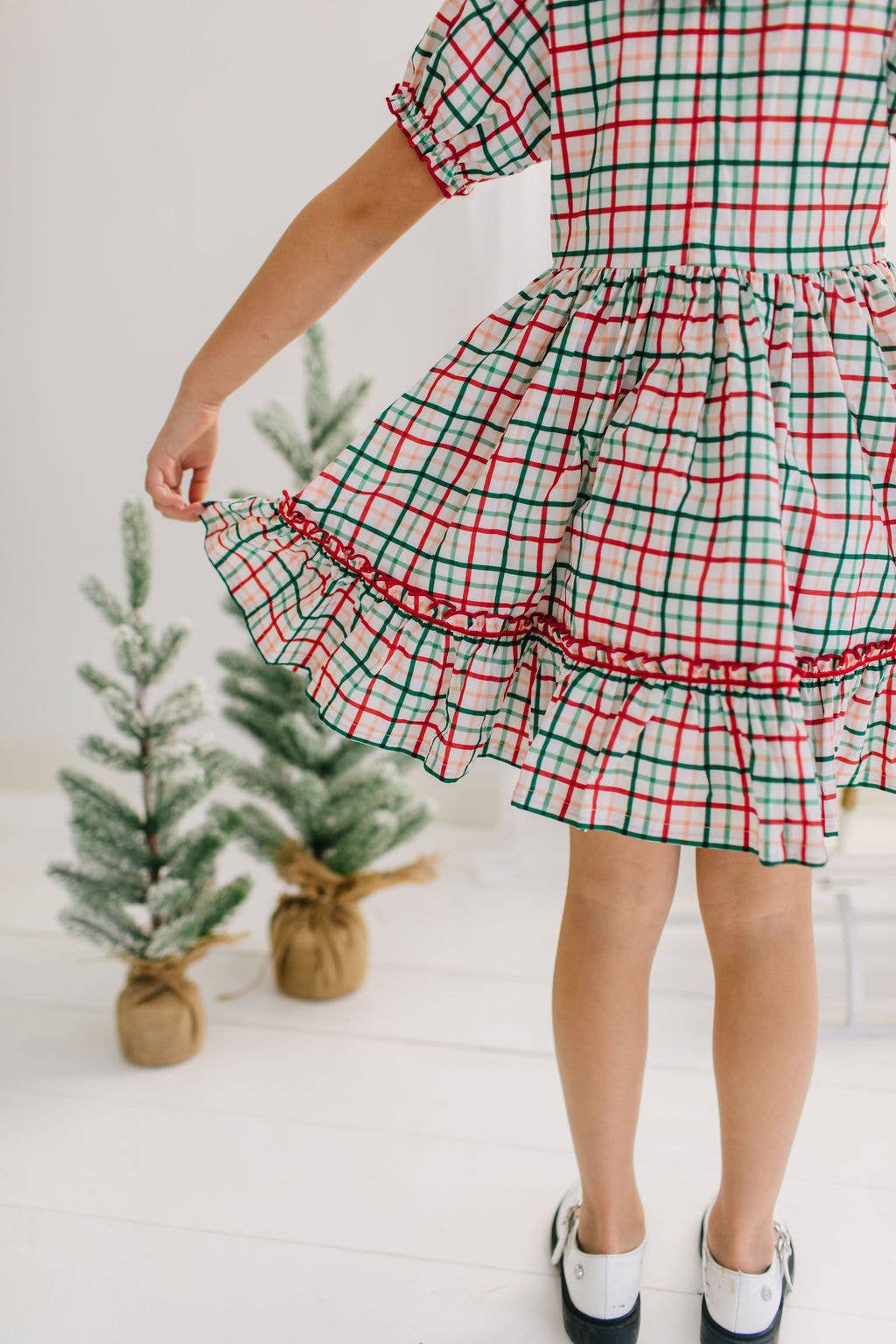 Aura Poplin Dress in Holiday Plaid | Girls Dress