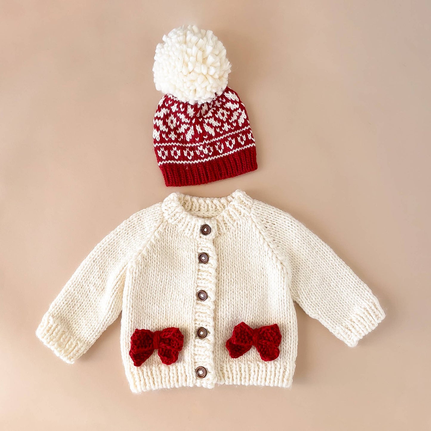 Red Bow Cardigan Kids Baby Sweater