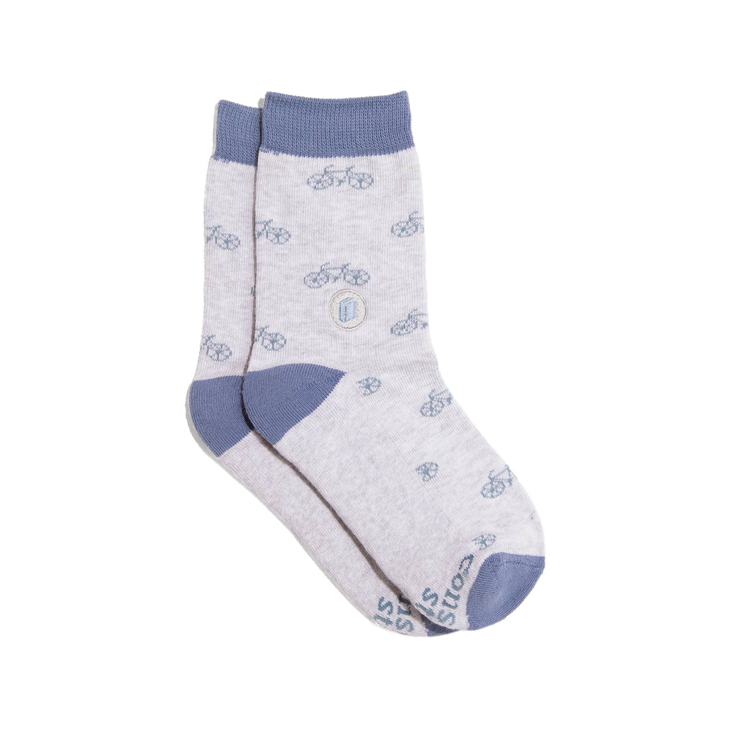 Kids Socks that Give Books (Gray Bicycles)