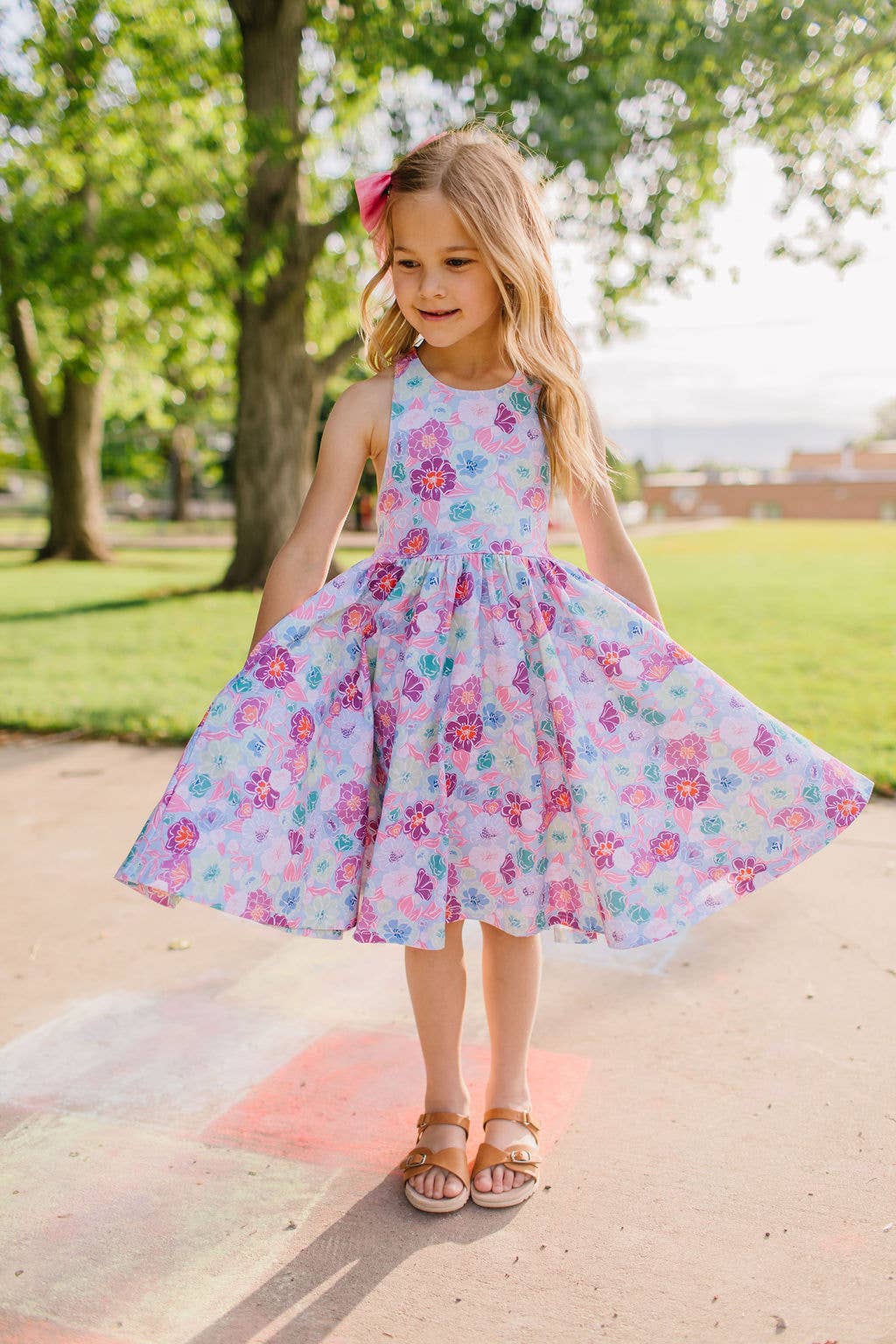 Sofia Dress in Serenity Floral | Girls Twirl Dress