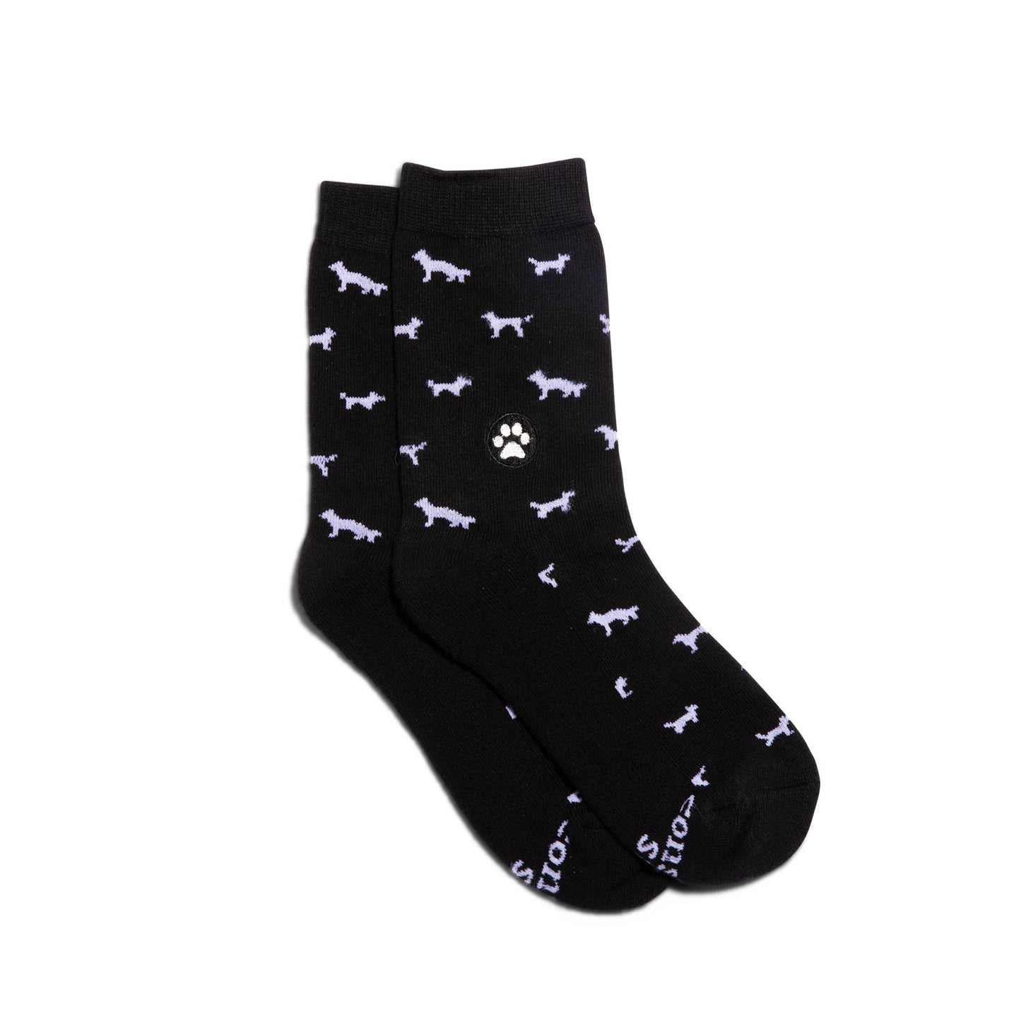 Kids Socks that Save Dogs (Black Dogs)