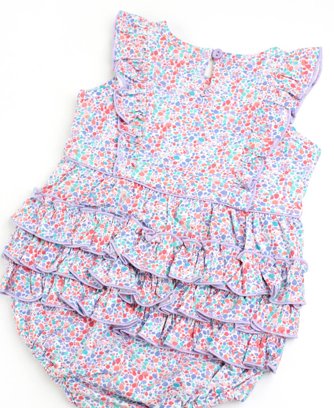 Baby Girls Candy Confetti Knit Sleeveless Waterfall Bubble Romper