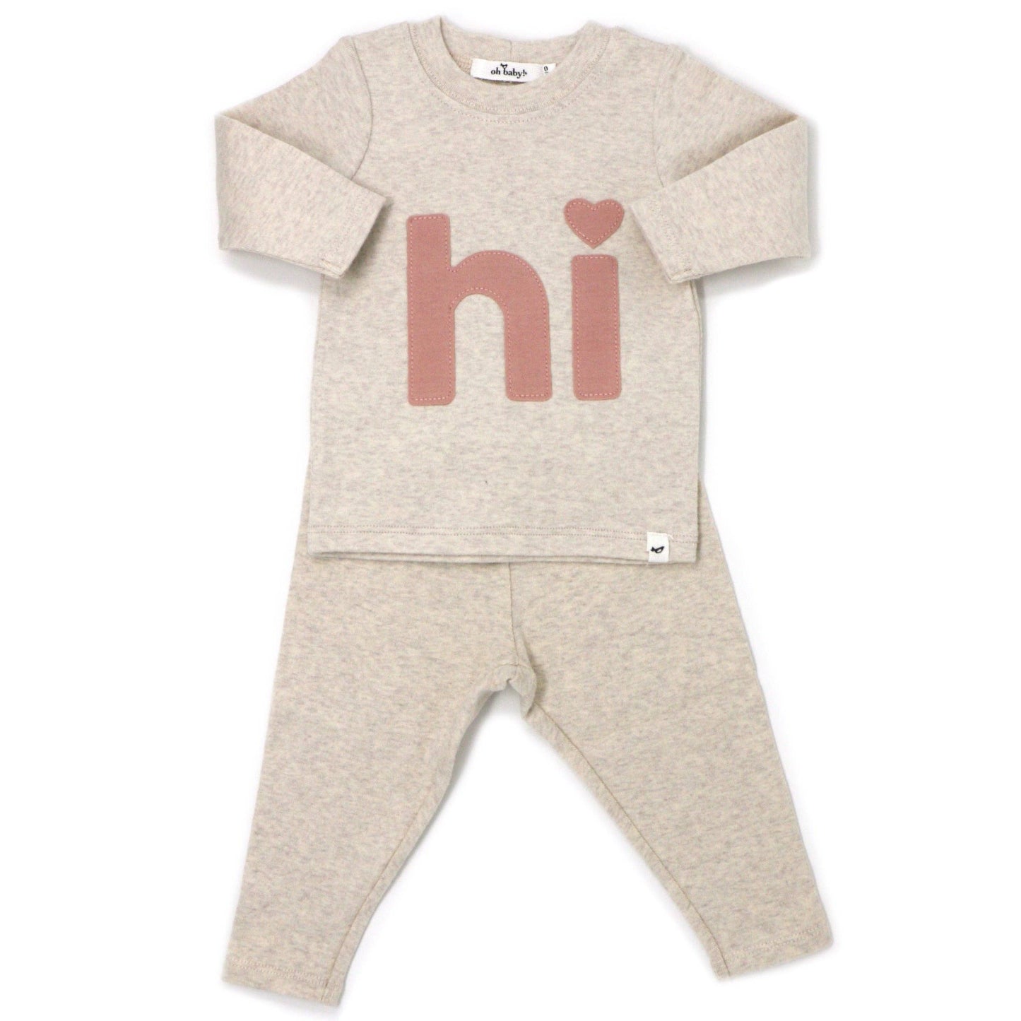 Heart dot "hi" L/S 2PC Set