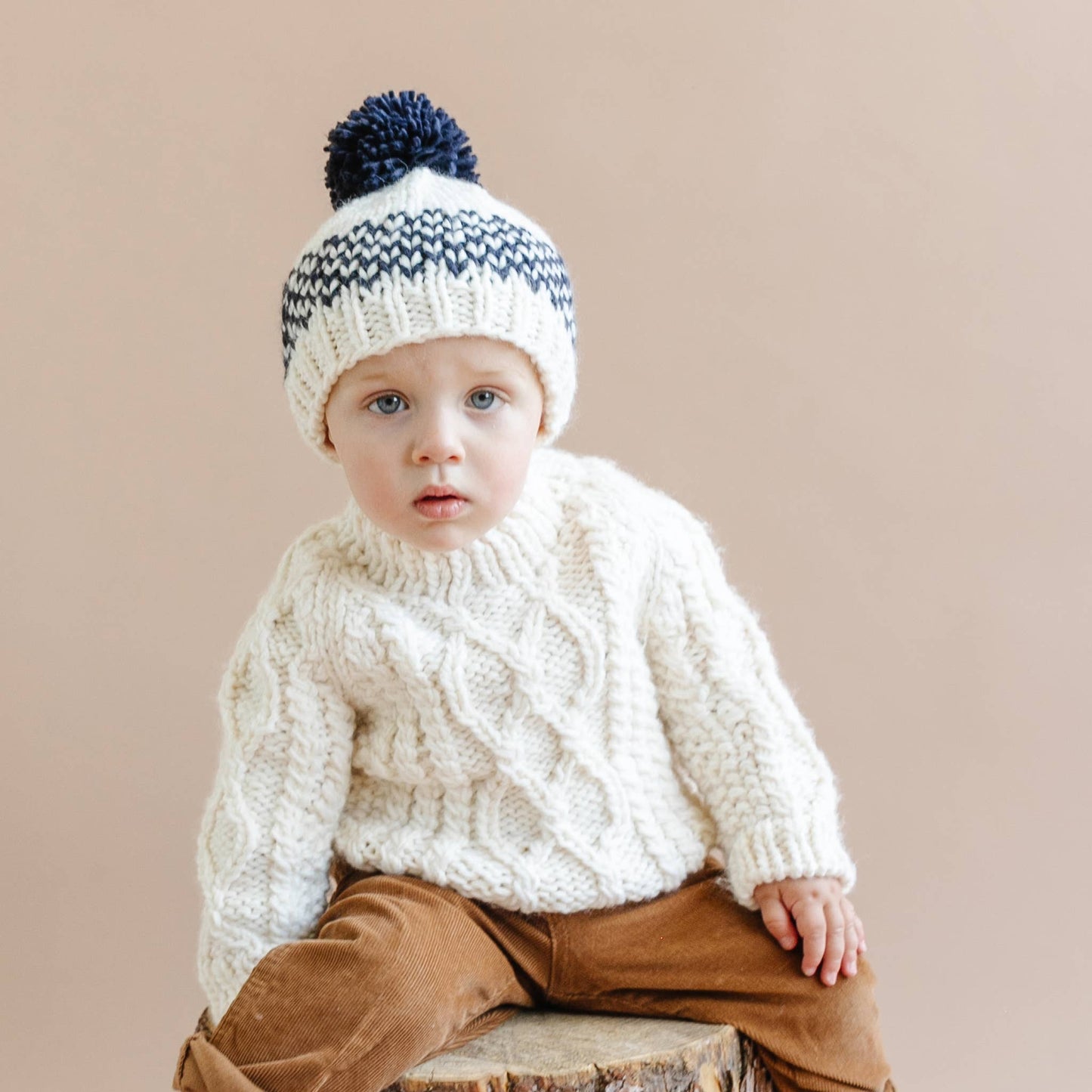 Fisherman Sweater, Cream Baby Kids Clothing Winter Apparel