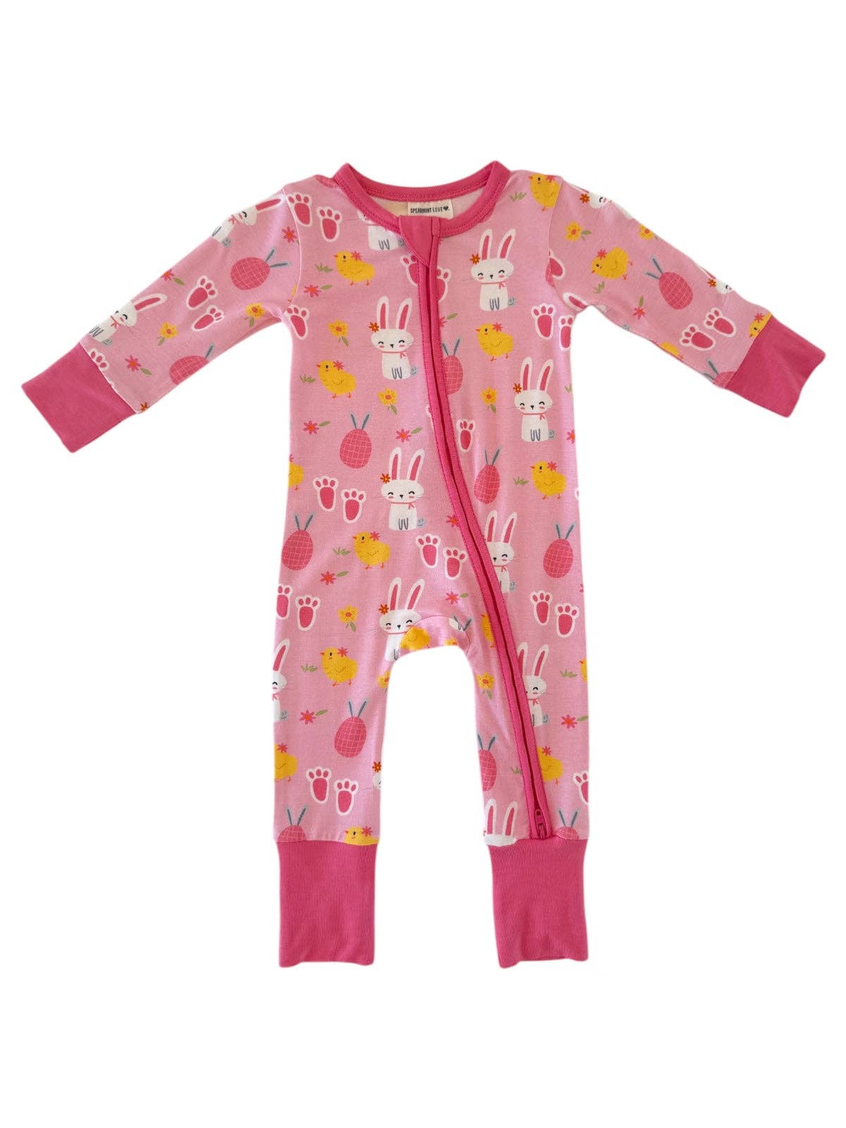 Pink Easter Bunny 2-Way Convertible Zip Romper