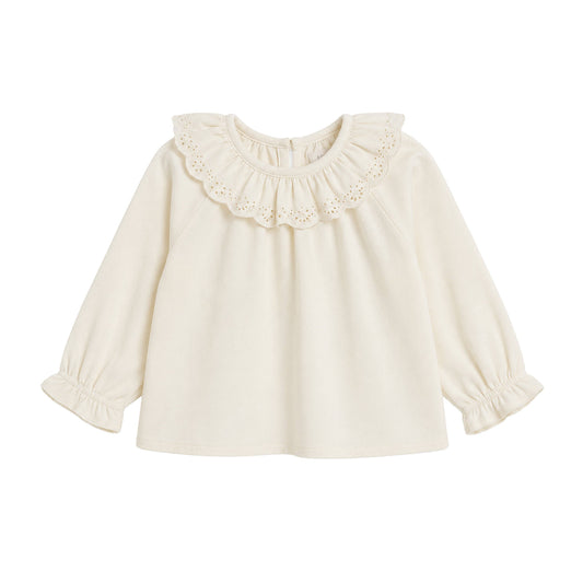 Shirley Poplin Ruffle Collar Shirt - Ivory