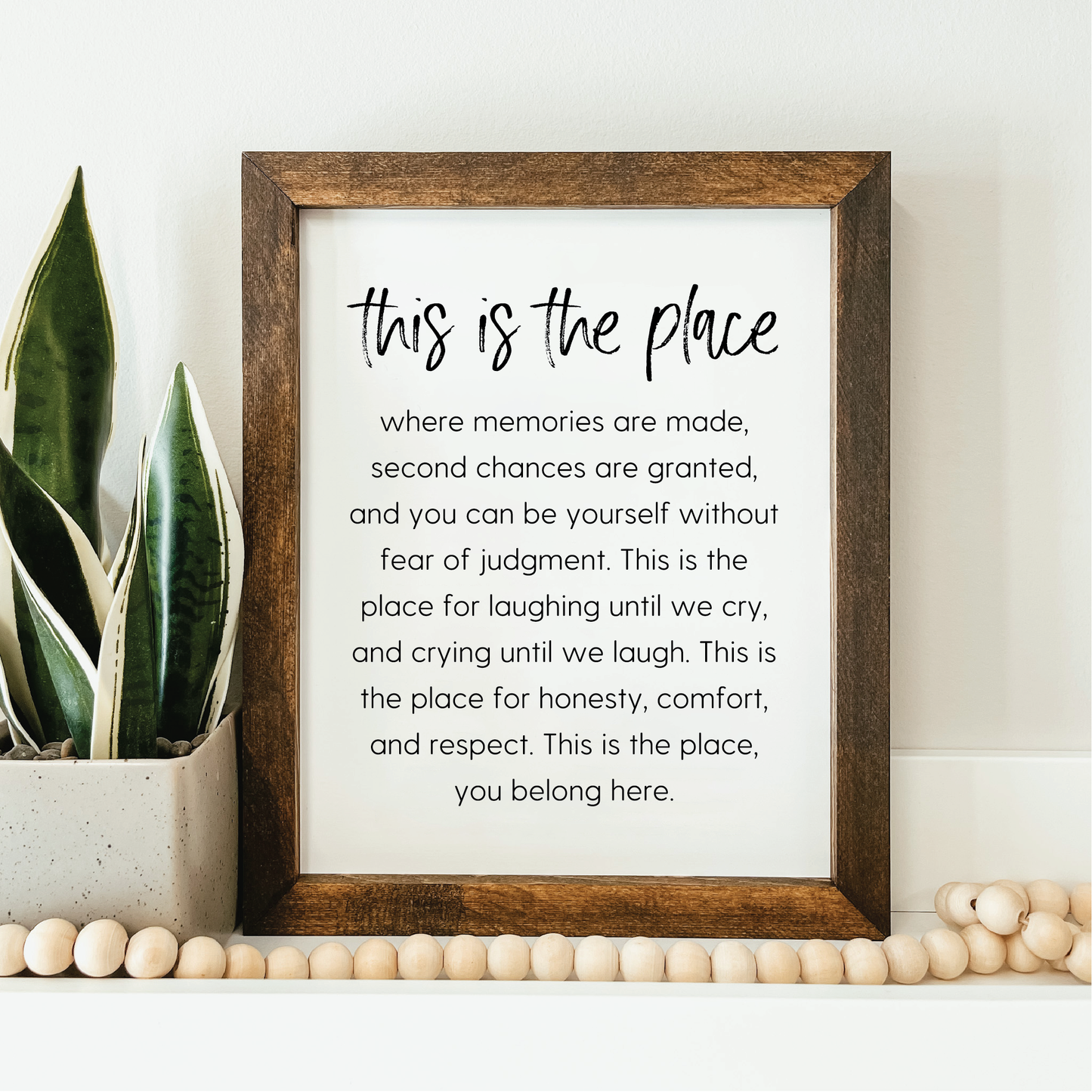 This Is The Place Framed Wood Sign