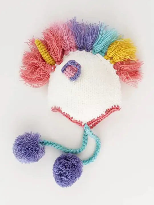 Unicorn Pastel Earflap Beanie Hat