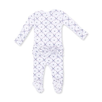 Simple Hockey Pink - 2 Way Ruffle Back Zipper Footie
