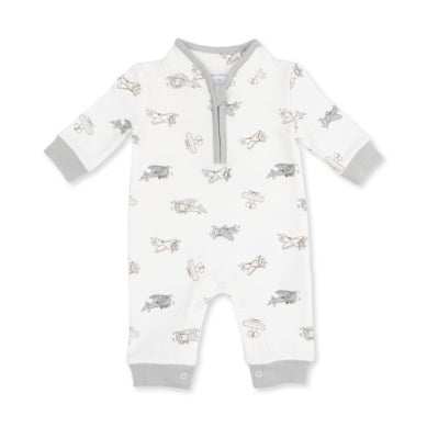 Vintage Airplane Pilots - Zip Neck Romper