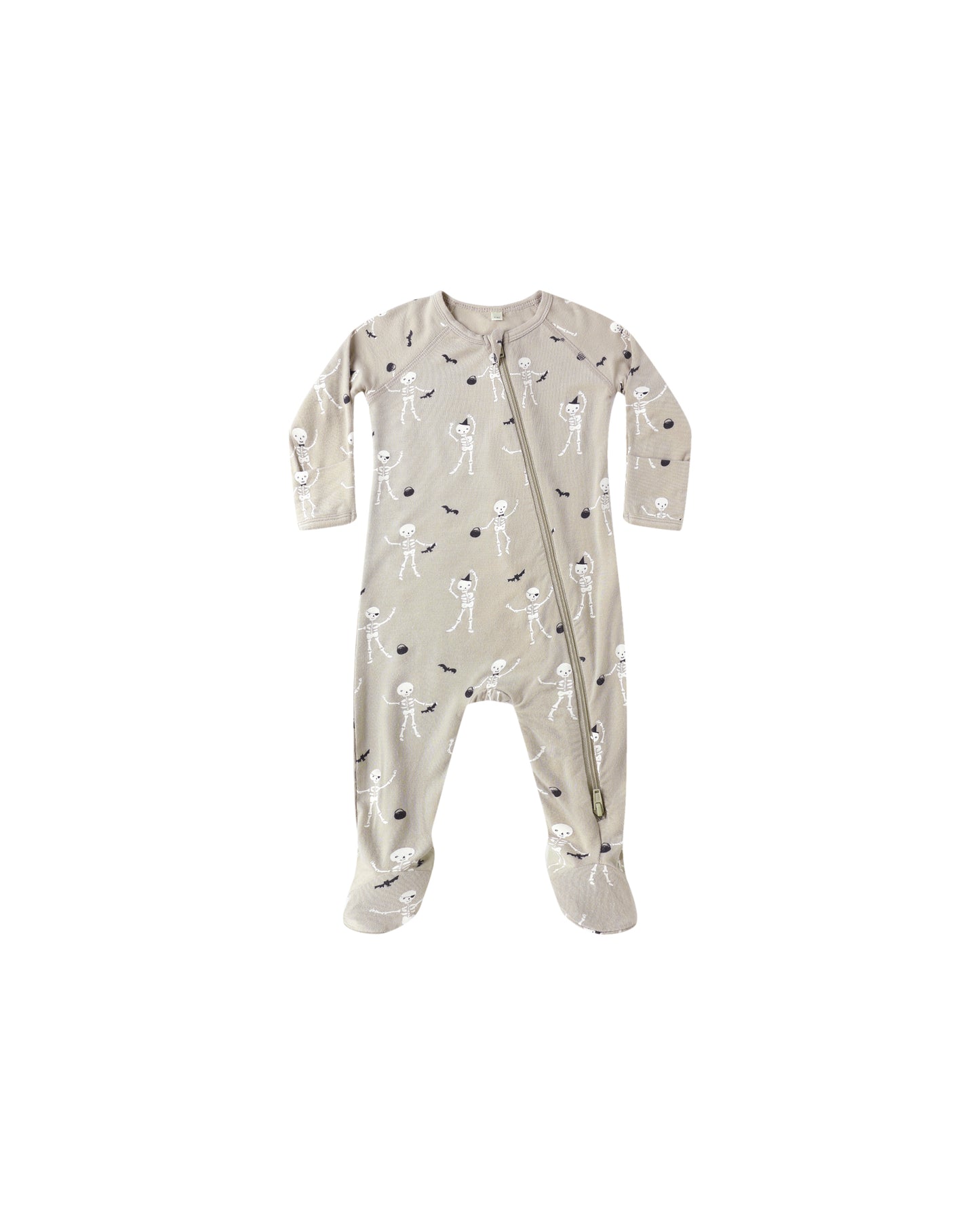 BAMBOO ZIP FOOTIE || SKELETONS