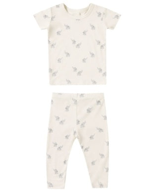 BAMBOO SHORT SLEEVE PAJAMA SET || ELEPHANTS