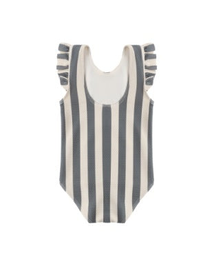 SCOOP BACK ONE-PIECE SWIMSUIT || RETRO OCEAN STRIPE