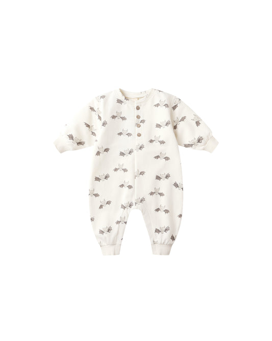 RELAXED FLEECE JUMPSUIT || BATS