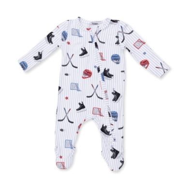 Hockey Stripe - 2 Way Zipper Footie