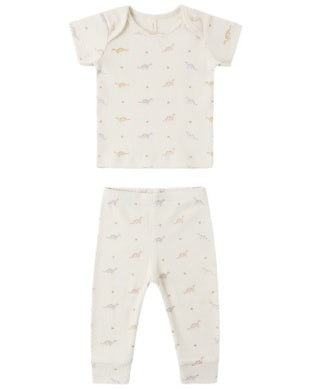 RIBBED SHORT SLEEVE TEE + LEGGING SET || DINOS
