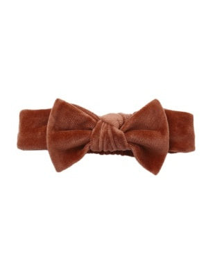 Velour Bow Headband - Redwood