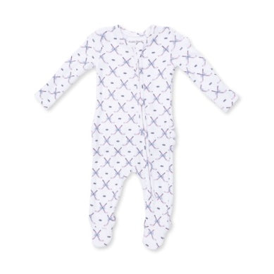 Simple Hockey Pink - 2 Way Ruffle Back Zipper Footie