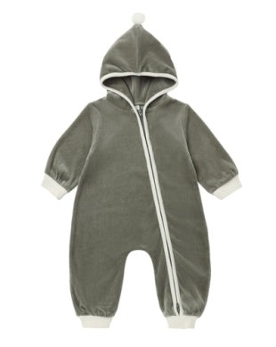 Velour Zip Jumpsuit - Spruce