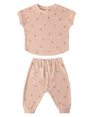 TERRY TEE + PANT SET POLKA DOT