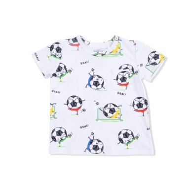 Soccer Balls Playing Soccer Blue - Crew Neck Tee with Cargo Short
