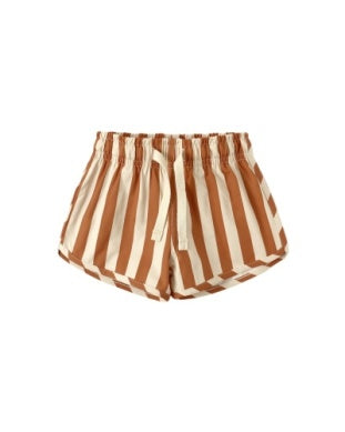 BOYS SWIM SHORT || RETRO POPPY STRIPE