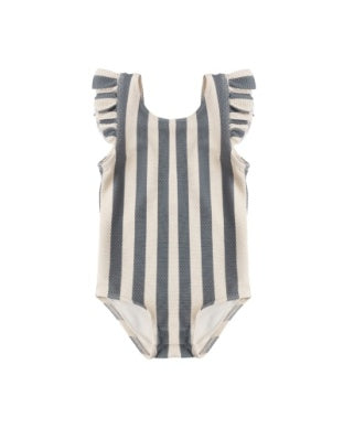 SCOOP BACK ONE-PIECE SWIMSUIT || RETRO OCEAN STRIPE