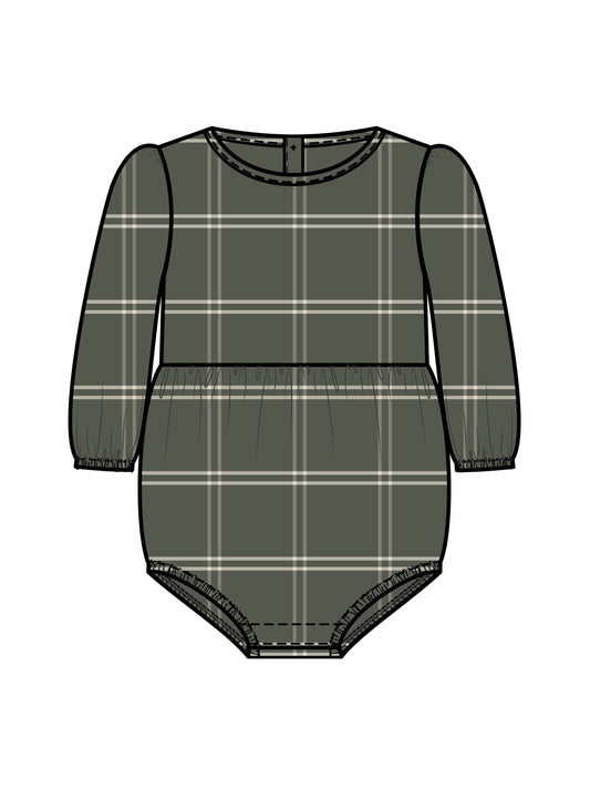 Organic Cypress Plaid Bubble Romper