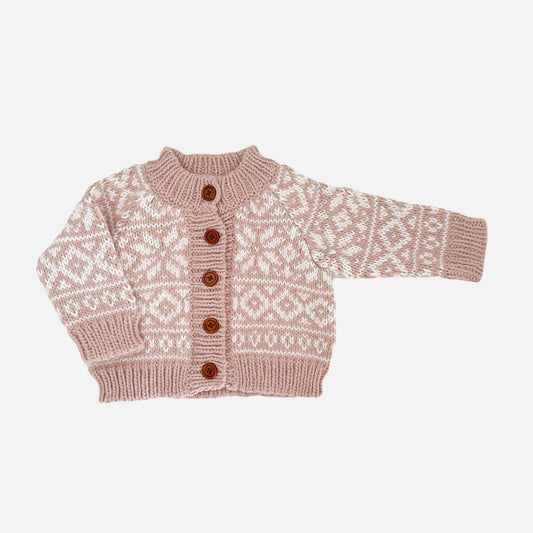 Blush Snowflake Cardigan