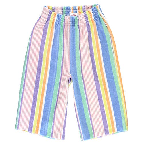 Rainbow Lane Stripe Terry Knit Wide Leg Pants