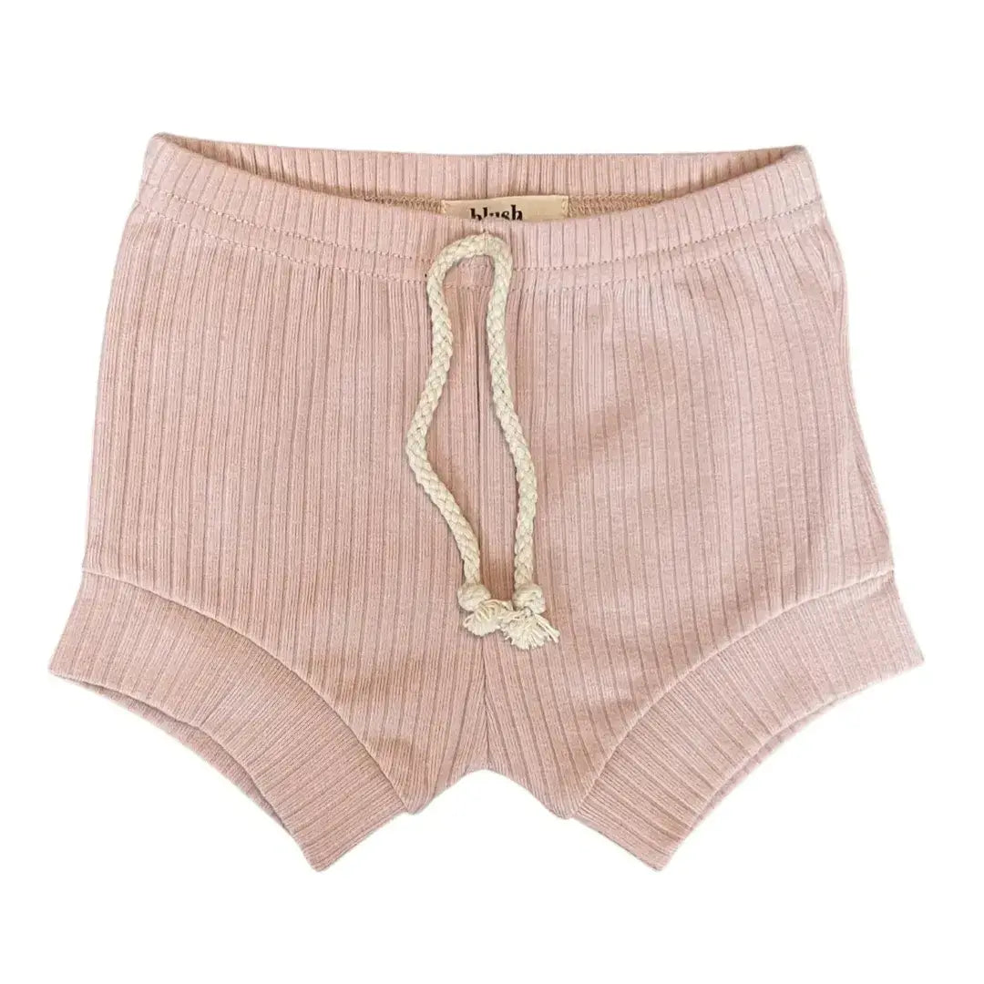 Blush Lotus - BRIAR |  Ribbed Organic Baby Toddler Shorts