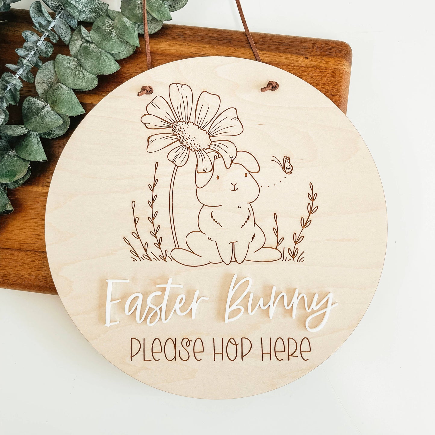 Easter Bunny Please Hop Here Mini Sign